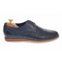 Pantofi barbati eleganti din piele naturala cu perforatii, bleumarin - SIR213GBL